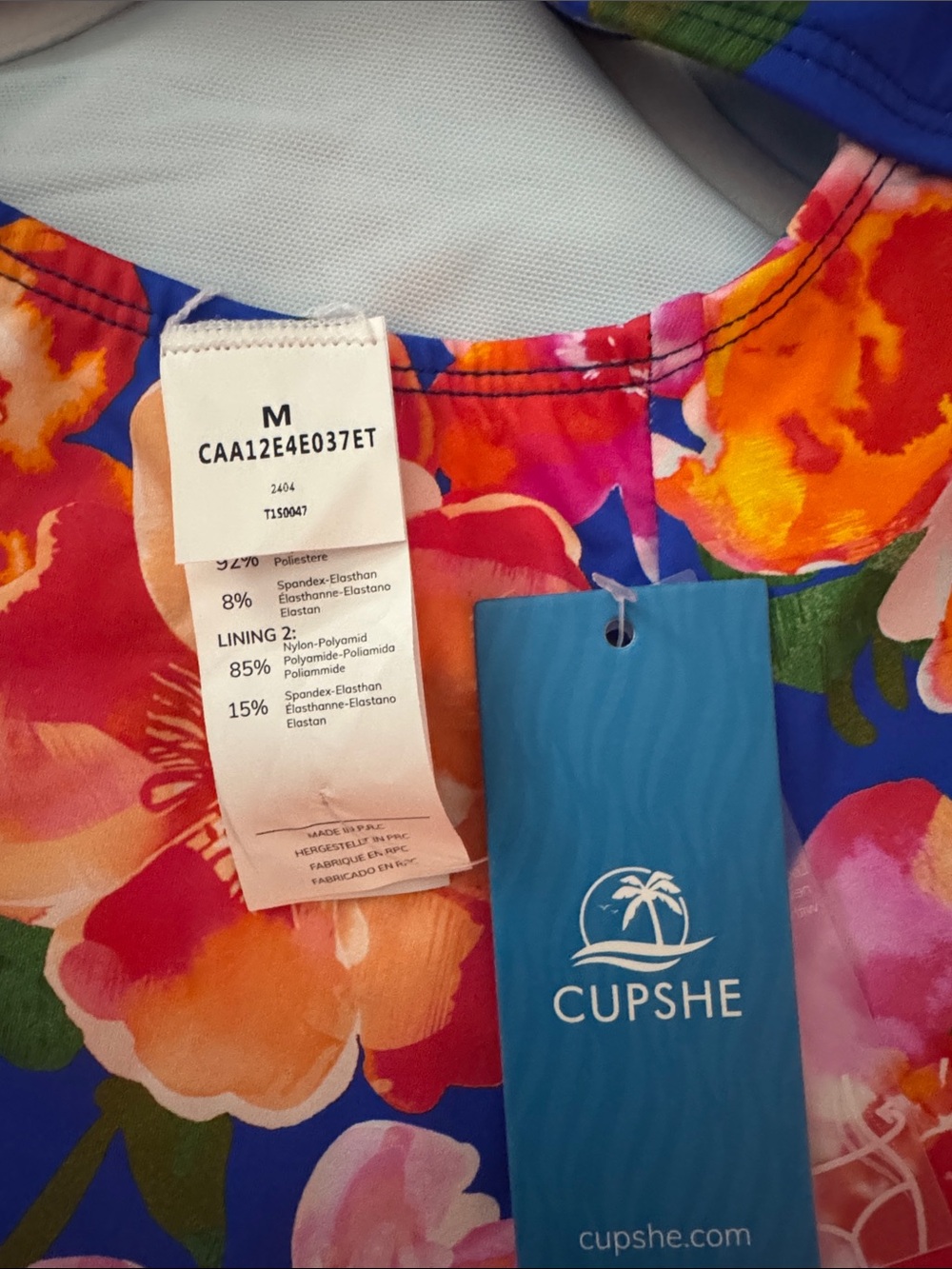 Cupshe Royal Blue Floral One-Piece Swimsuit - Picture 4 of 7